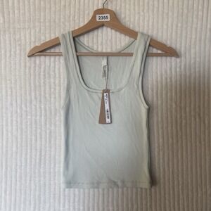 NWT Skims Cotton Rib Tank In Spearmint Women's Size Small $38